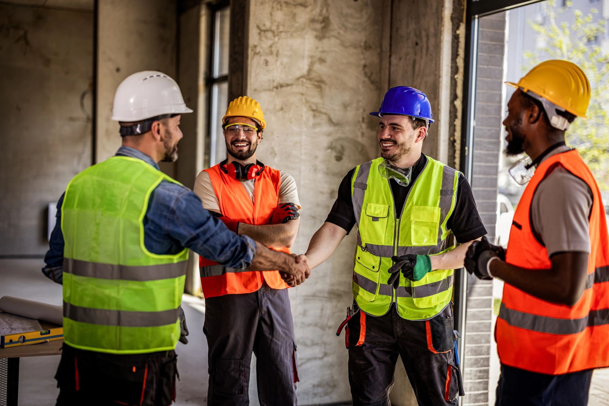 Builders on site used with client testimonial